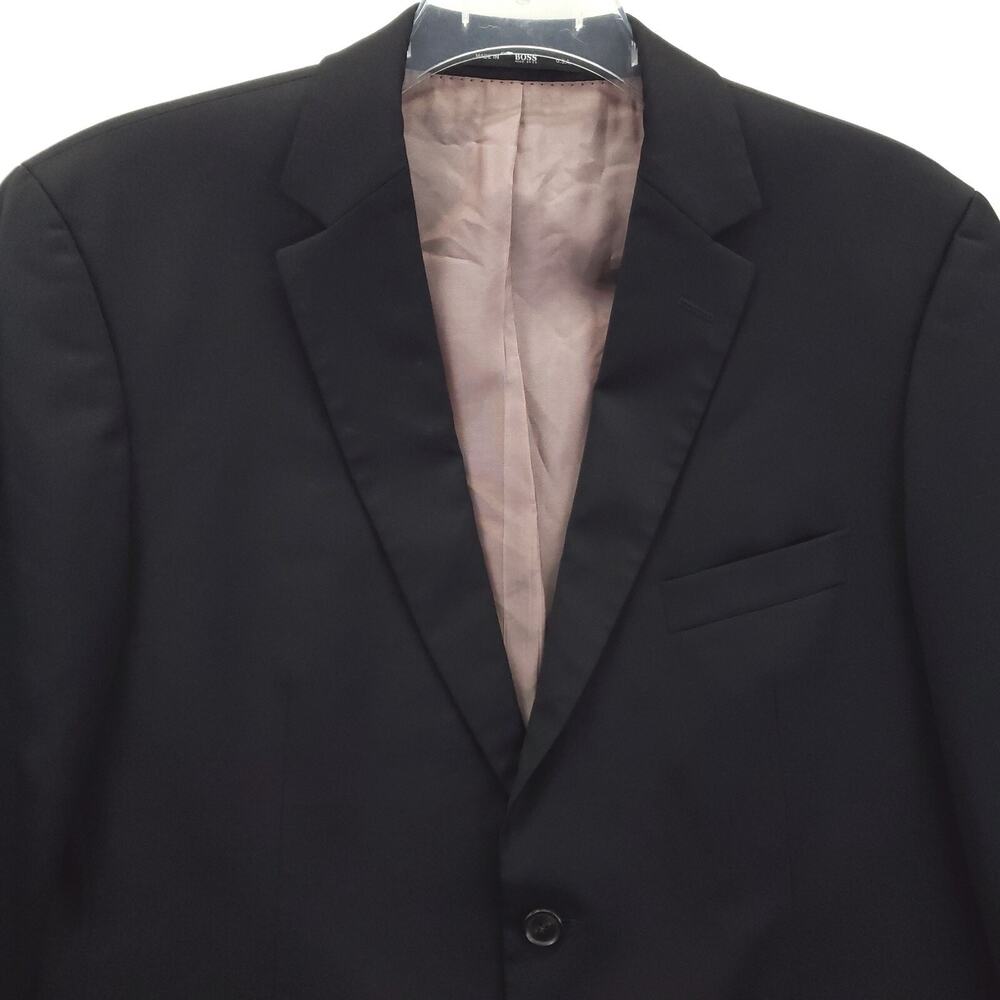 Hugo Boss Blazer Sport Coat Mens 44R Black Single Breasted Notch Lapel Formal - Picture 5 of 16